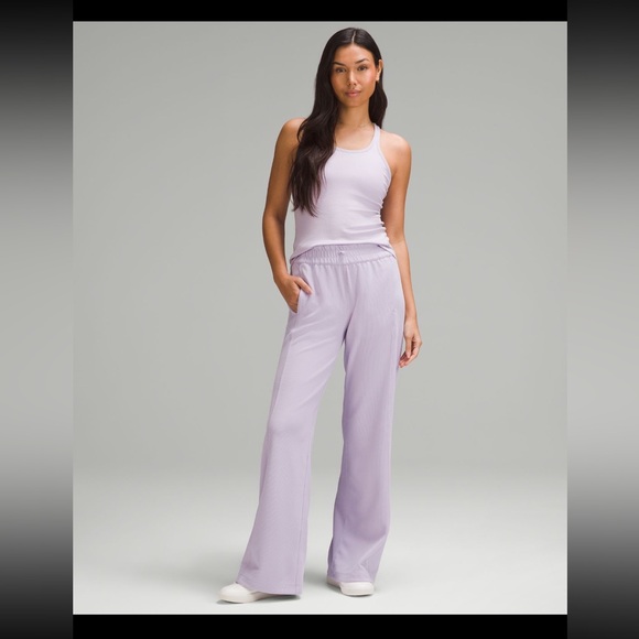 Lululemon Ribbed Softstreme Mid-Rise Pant 32" / Lilac Ether NWT - Picture 2 of 7